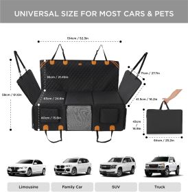 Made4Pets Pet Dog Car Back Seat Cover Back Seat Extension Pad Can Bear 400 Pounds Waterproof And Non-slip Dog Car Hammock Eight-layer Hard Bottom (Option: Black)