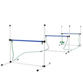 4pc Dog Agility Training Equipment Set with Spray Water Tube, White (Option: White-980x210x210 mm)