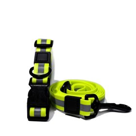 Reflective Leash Set It Can Reflect Light Sources Effectively Enhancing The Safety Of Pets During Outdoor Outings (Option: Yellow-15mm)