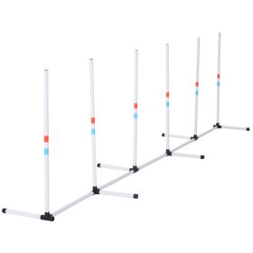 Sturdy Dog Weaves Poles Pet Speed and Agility Equipment Dogs Obstacle Outdoor w/ Storage Bag (Option: White-150x150x930 mm)