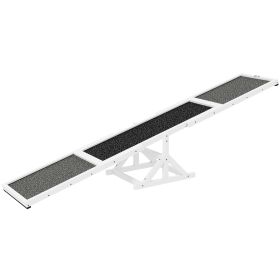 Wooden Dog Agility Seesaw for Training and Exercise, Weather Resistant, 83" L x 16" W x 14" H, White (Option: White-970x450x150 mm)